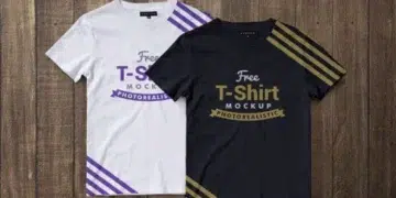 Free T-Shirt Mockup PSD | Premium Regular Fit Top View Fit Half Sleeves